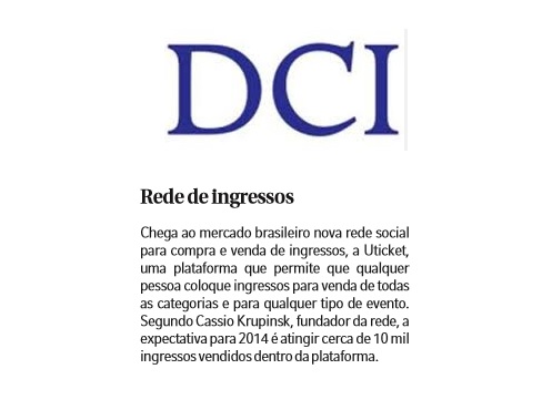 Uticket no Jornal DCI 28.08.2014