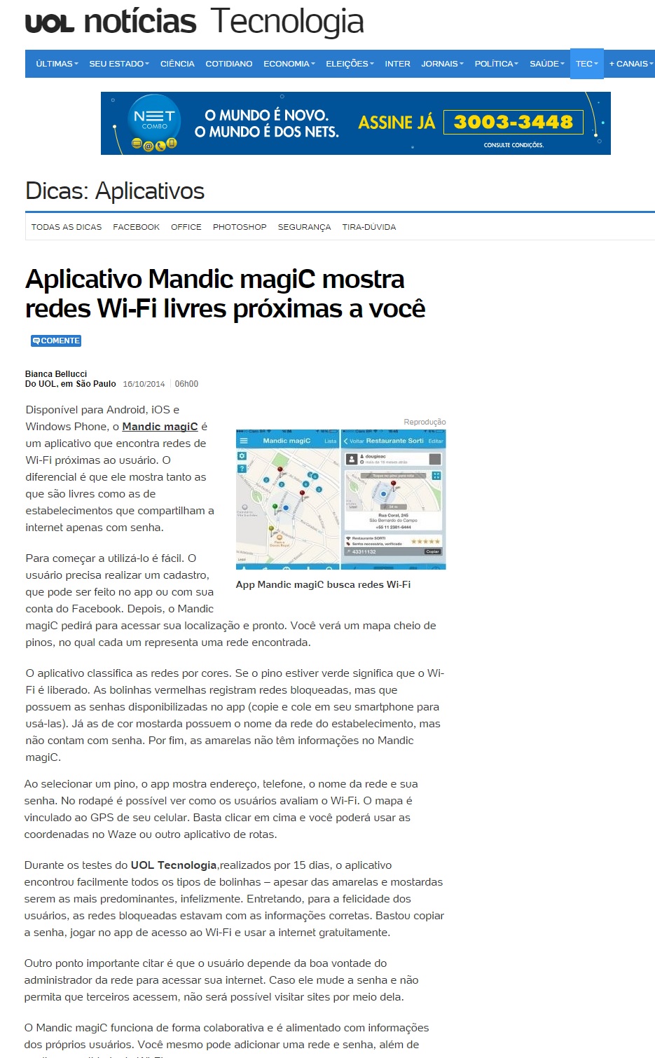 Mandic magiC no UOL 16.10.2014