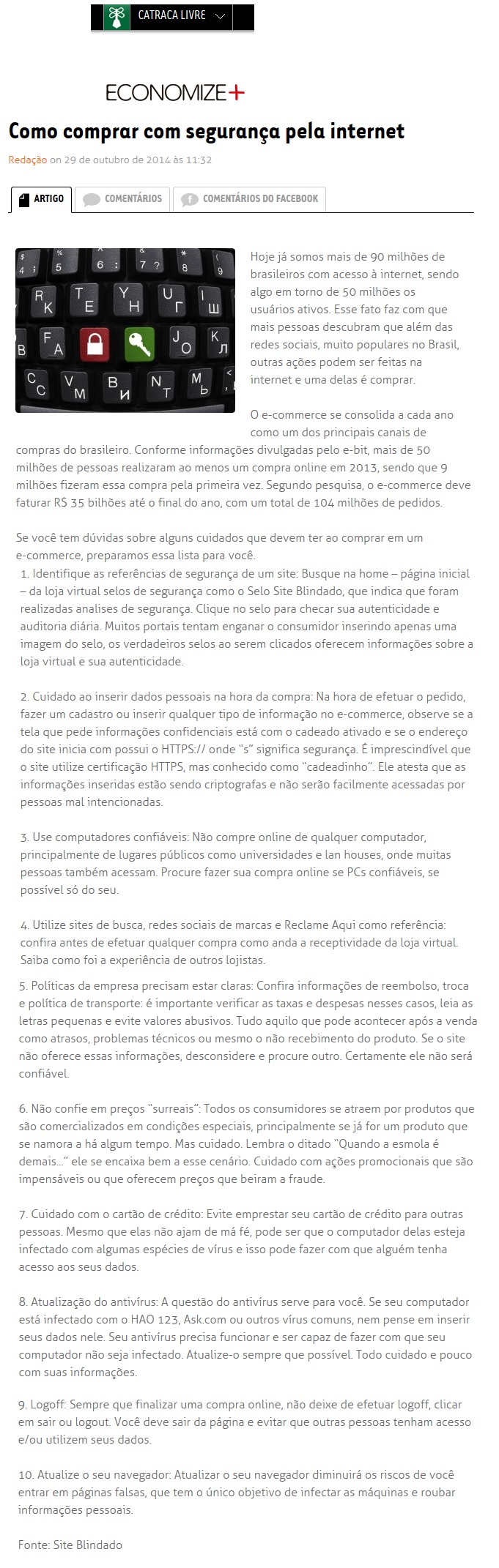 Site Blindado no Catraca Livre