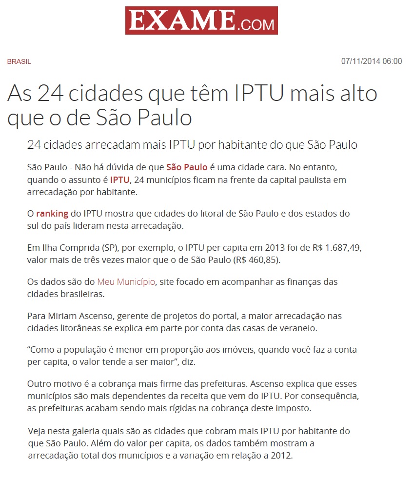 Portal Meu Município na Exame.com