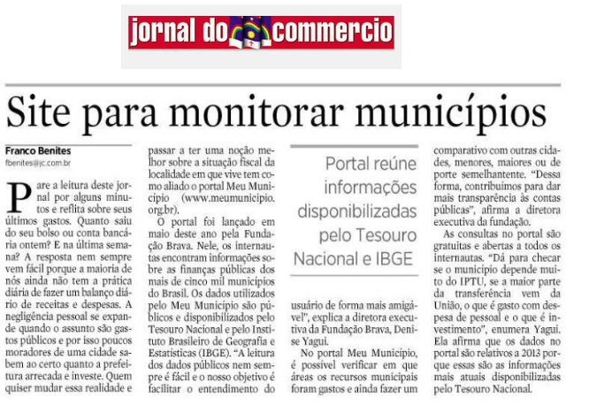 Meu Município no Jornal do Comércio (Recife) - 16.11.2014