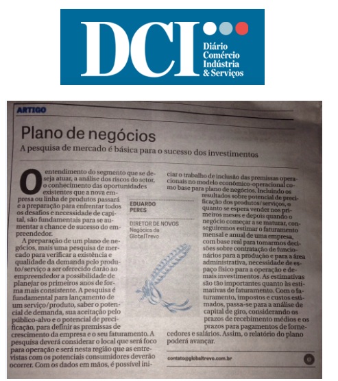 GlobalTrevo no Jornal DCI - 06.01.2015