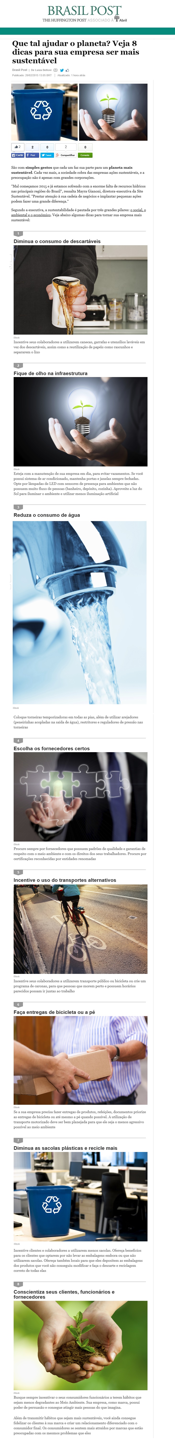 Site Sustentável no Brasil Post "Editora Abril" - 20.02.2015
