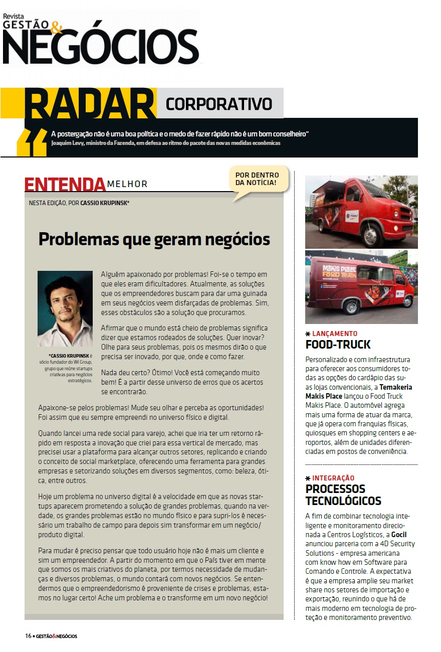 WI GROUP NA REVISTA GESTÃO & NEGÓCIOS 06 07 2015