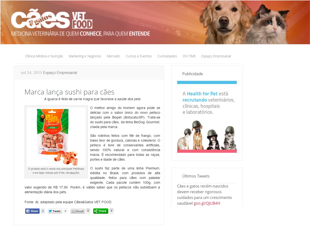 BIODOG NA CAES & GATOS ONLINE 24.09.2015