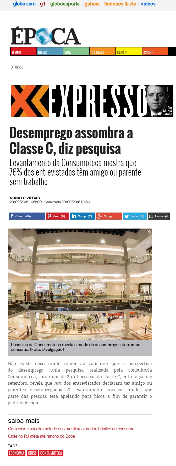 CONSUMOTECA NA EPOCA ON LINE 30.09.2015