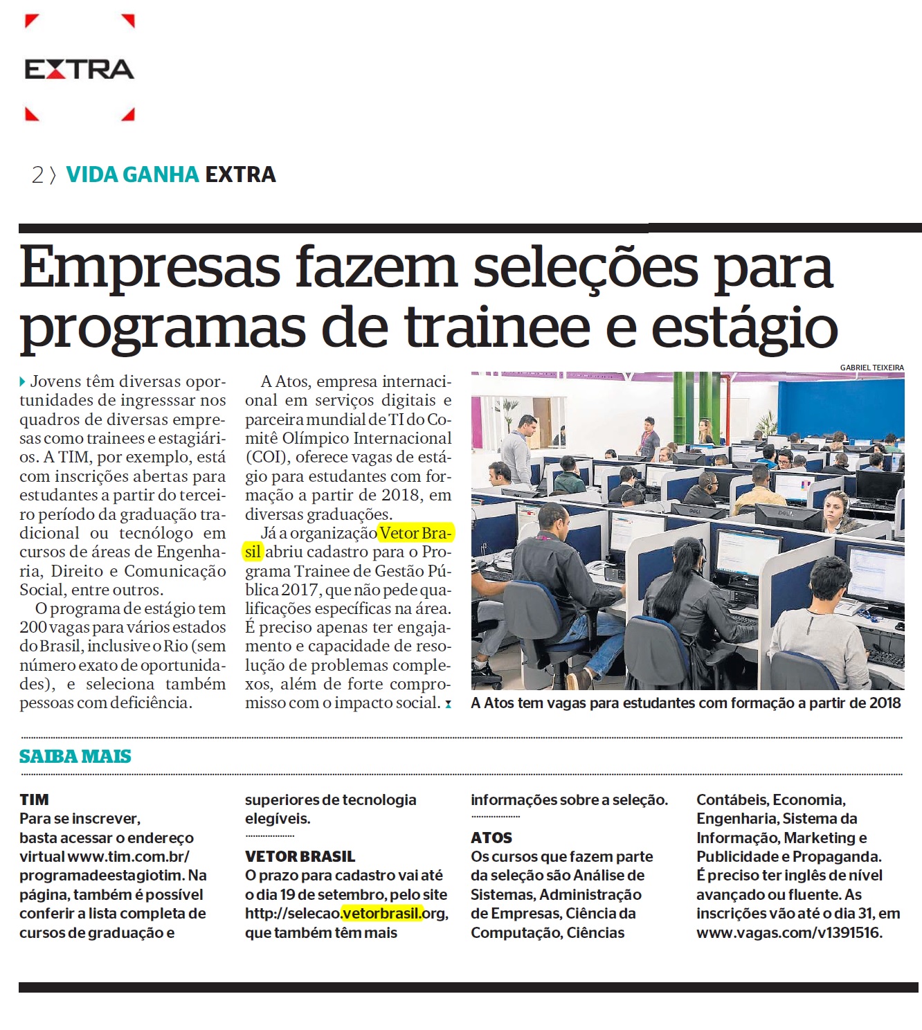 Vetor Brasil no Jornal Extra _ Rio_ Domingo